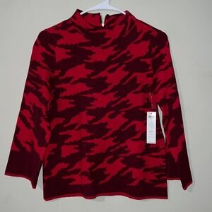 Chico’s 00P zip back mock neck sweater classic fit 3/4 sleeves workwear & casual